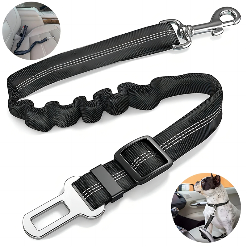 Swing Seat Belt - 調節可能な弾性ナイロン猫犬用シートベルト犬用ハーネス安全レバークリップペットシート車両犬用首輪犬用アクセサリー耐久性