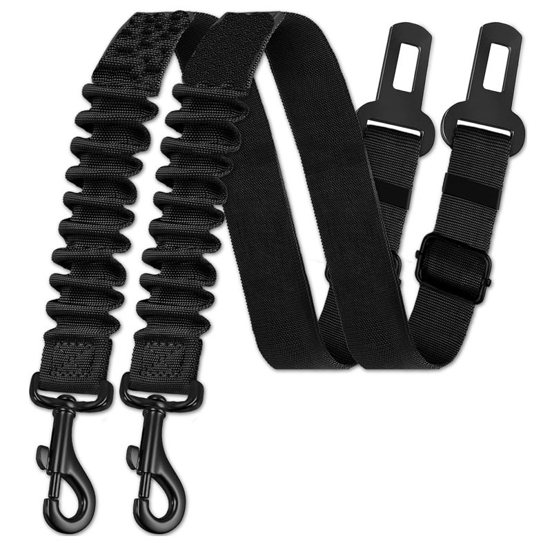 Swing Seat Belt - 耐久性のある格納式犬用カーハーネス、車用調節可能な犬用シートベルト、ナイロン製ペット安全シートベルト、伸縮性あり、1個入り