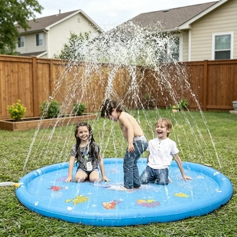 Kids Outdoor Climbing Structure - 夏の水遊びマット 子供用 屋外芝生遊びパッド 子供用水遊びプールおもちゃ 男の子と女の子のためのバスプレイマット