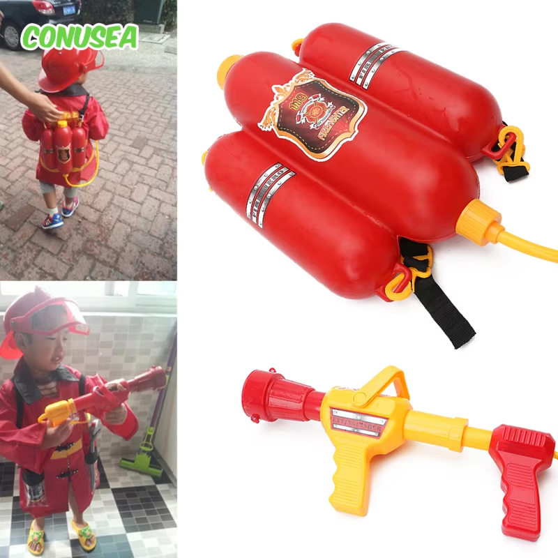 Kids Outdoor Yard Games - 消防バックパック水鉄砲大容量消防士水鉄砲引き出し撮影夏のプールビーチ水ゲーム屋外おもちゃキッズギフト