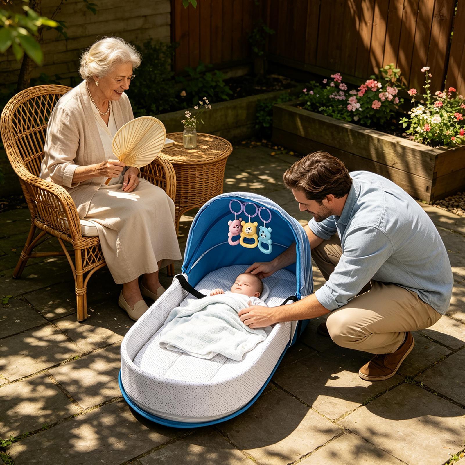 Kids Outdoor Fence - 子供用旅行用ベッド 折りたたみ式 通気性のあるベビーベッド 隔離フェンス付き 子供用旅行用ベッド 屋外キャンプ
