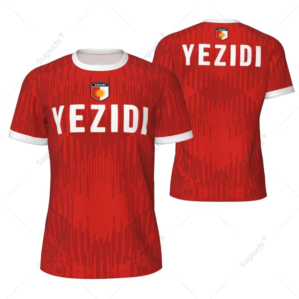Kids Outdoor Clothing - YEZIDI 旗 3D プリントスポーツ速乾性通気性男性 Tシャツ屋外サッカージャージチーム半袖親子トップ服