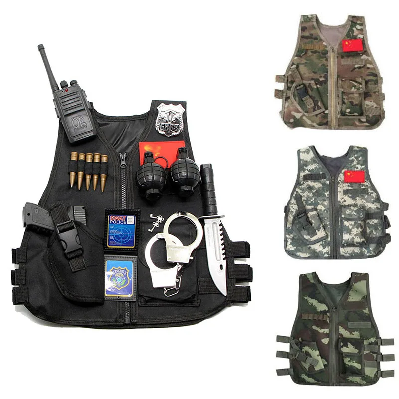 Kids Outdoor Clothing - CS-子供向けの戦術的なカモフラージュベスト,狩猟,コスプレ,釣り,男の子,女の子,アウトドア,ファン,衣類