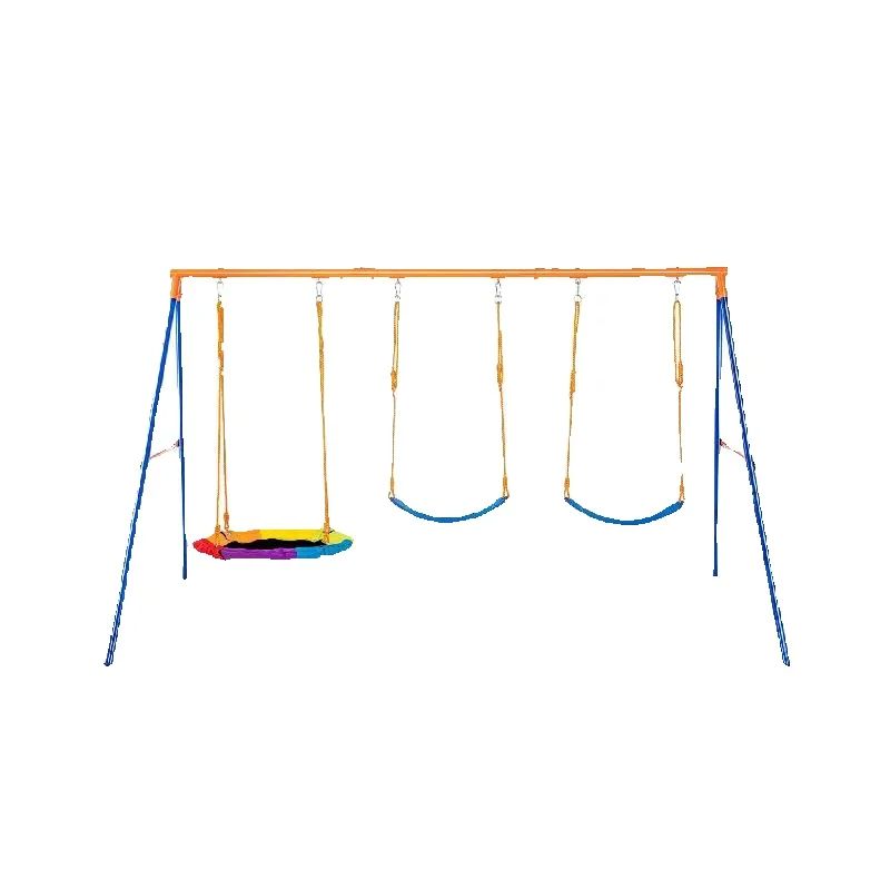 Kids Outdoor Swing Set - SucceBuy スイングセット 裏庭用 耐荷重600ポンド スイングセット ソーサースイングシート1個付き