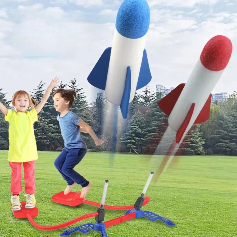 Kids Outdoor Jumping Toys - 子供用屋外ロケットフットポンプ、屋外空気圧式ロケットスーツジャンプ、空気式ロケットランチャーゲーム、子供用おもちゃギフト