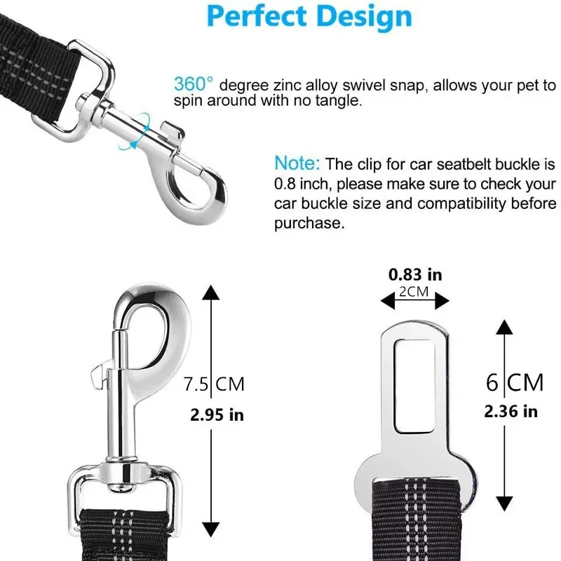 調節可能な弾性ナイロン猫犬用シートベルト犬用ハーネス安全レバ - Swing Seat Belt のレビューと価格