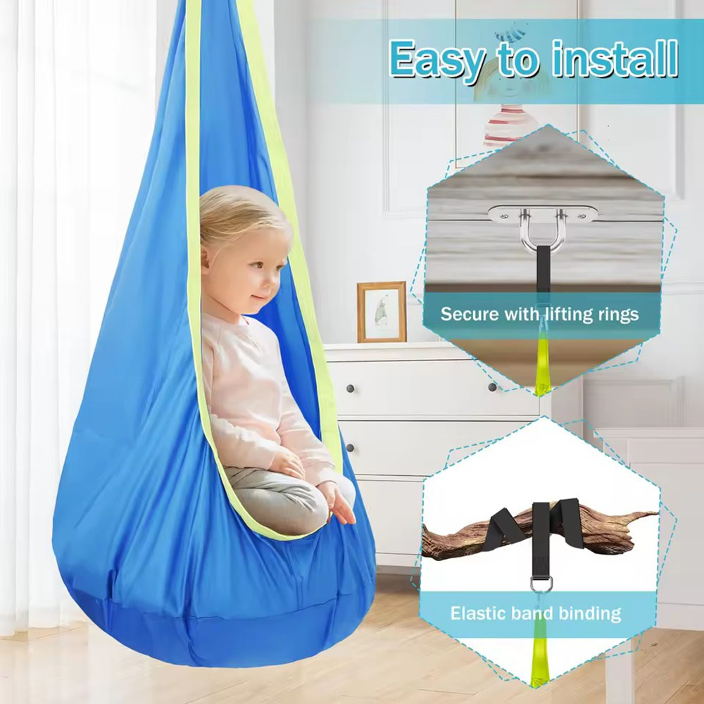 キッズポッドスイングシート ナイロン製ハンギングチェア イン - Kids Outdoor Swing Set のレビューと価格