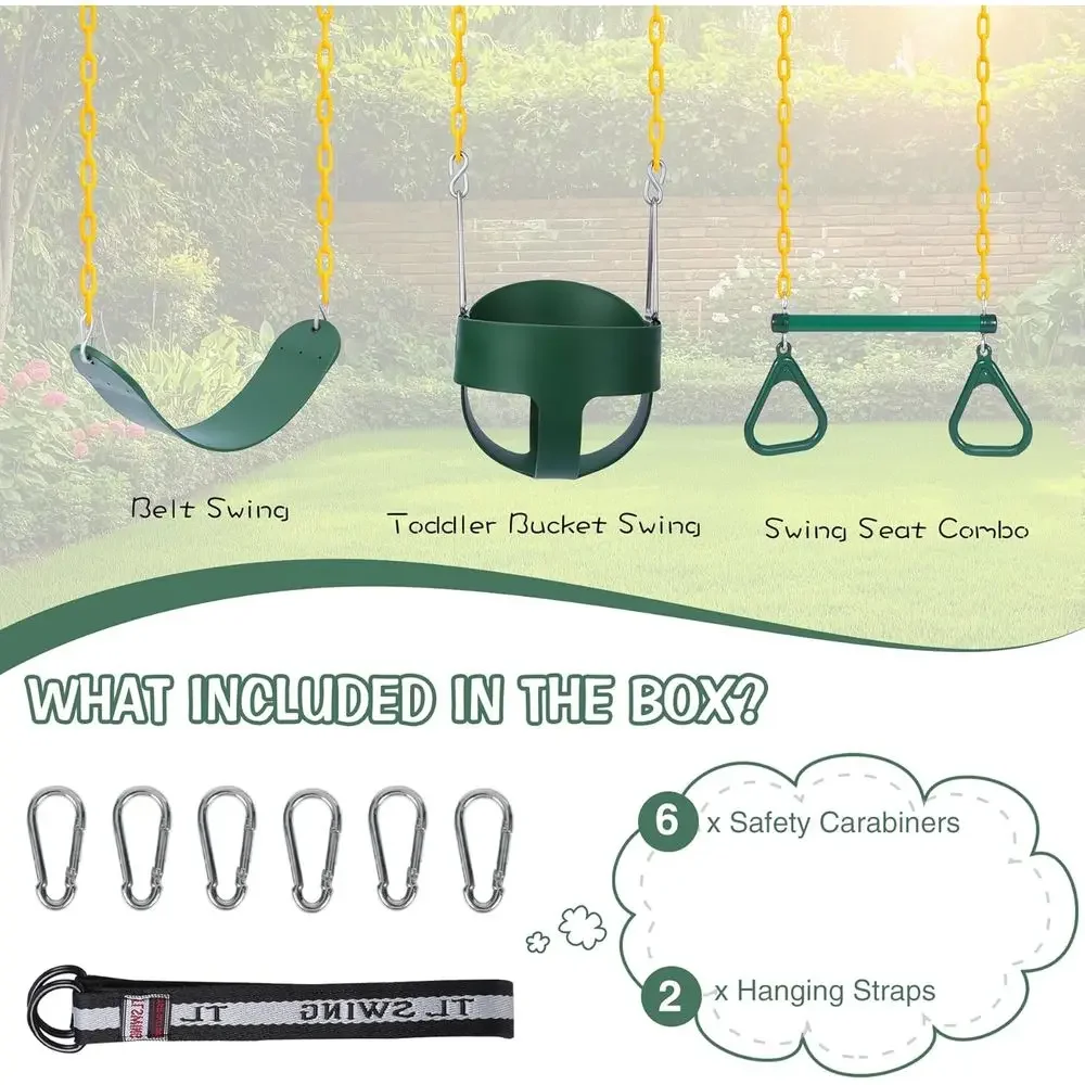 屋外用コンボスイングセット（リング、ベルトシート、バケットシ - Kids Outdoor Swing Set のレビューと価格