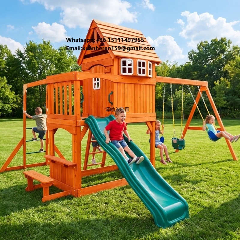 大型屋外遊具 子供用おもちゃ 遊び場 裏庭 商業施設 庭園  - Kids Outdoor Swing Set のレビューと価格