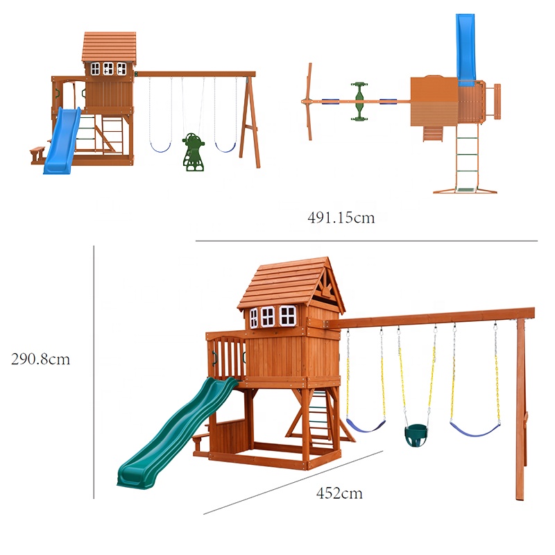 大型屋外遊具 子供用おもちゃ 遊び場 裏庭 商業施設 庭園  - Kids Outdoor Swing Set のレビューと価格