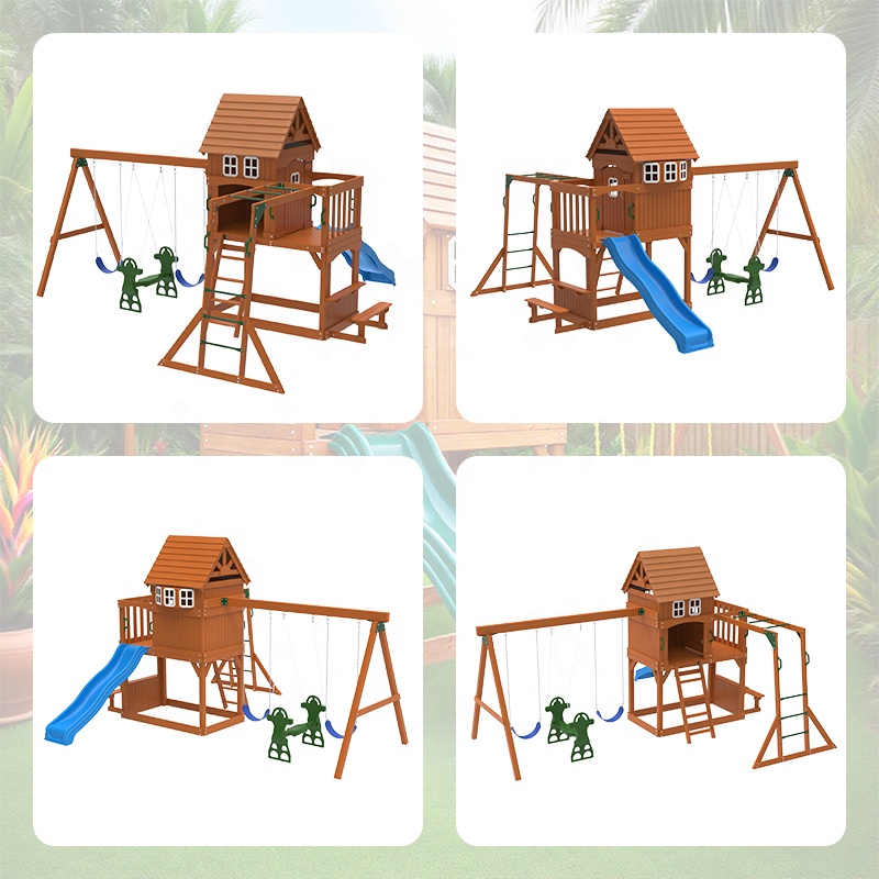 大型屋外遊具 子供用おもちゃ 遊び場 裏庭 商業施設 庭園  - Kids Outdoor Swing Set のレビューと価格