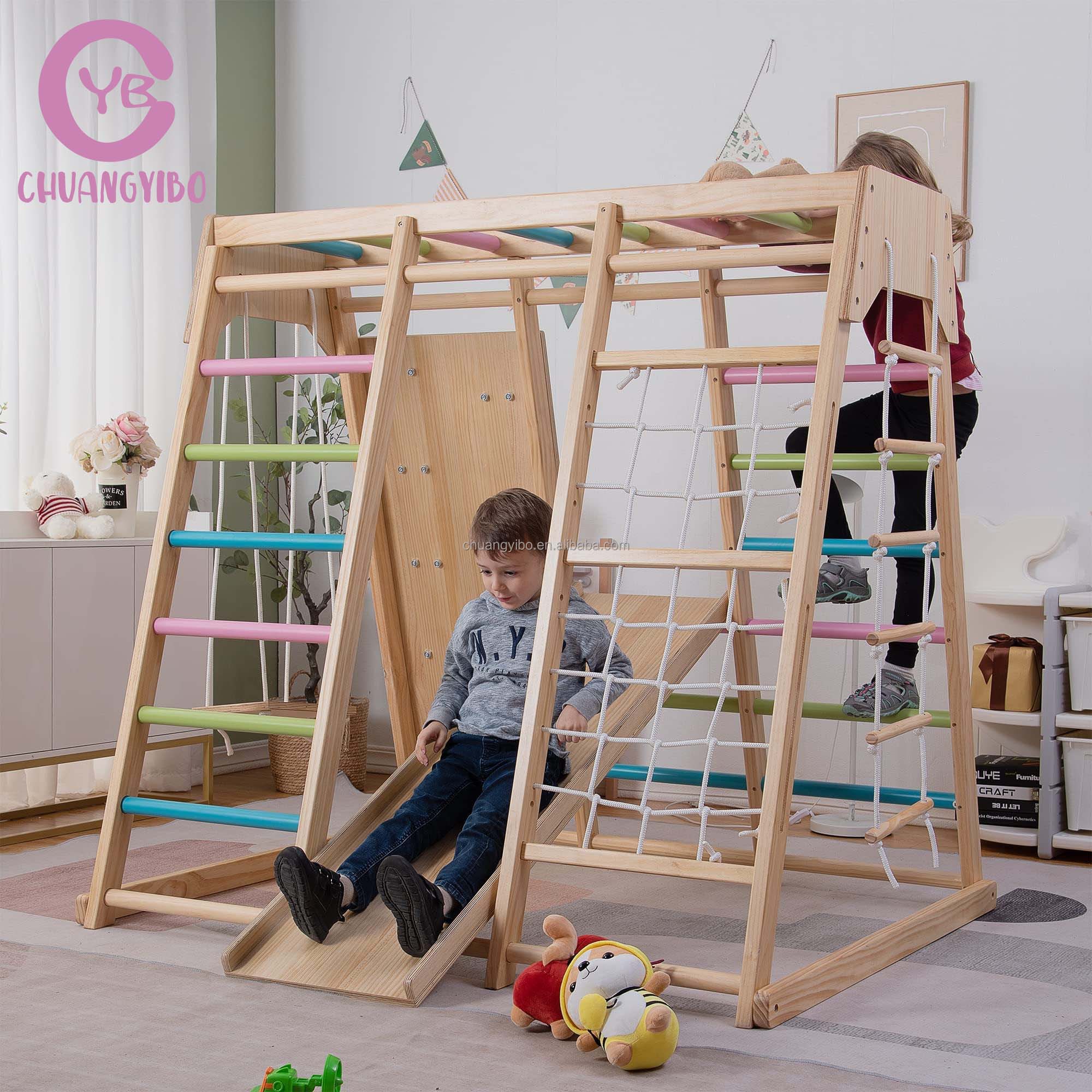 クライミングウォール遊園地製品 木製滑り台とブランコセット  - Kids Outdoor Swing Set のレビューと価格