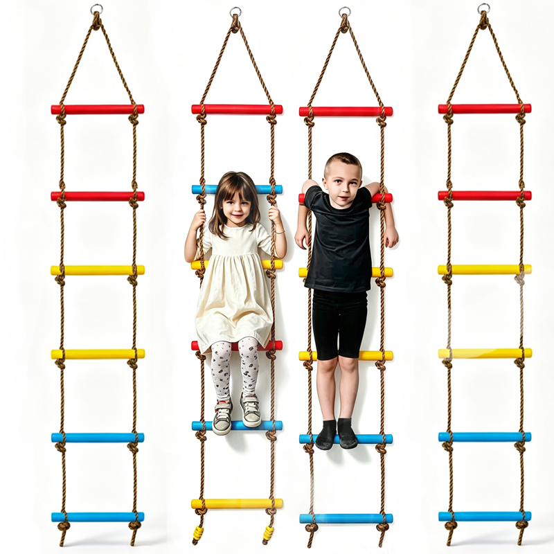 子供用クライミングロープはしご、屋内外兼用、裏庭ブランコ、ガ - Kids Outdoor Treehouse のレビューと価格