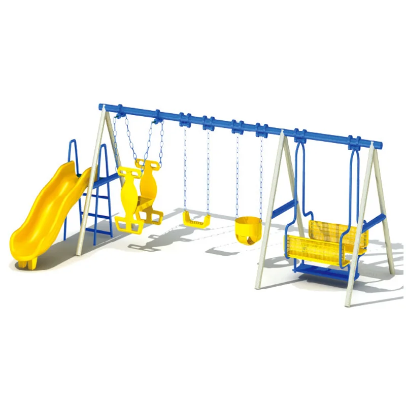 子供用遊具ブランコセット、シーソー付き金属製ブランコ椅子と滑 - Kids Outdoor Swing Set のレビューと価格