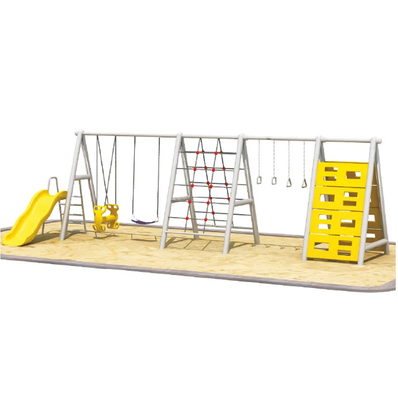 子供用遊具ブランコセット、シーソー付き金属製ブランコ椅子と滑 - Kids Outdoor Swing Set のレビューと価格
