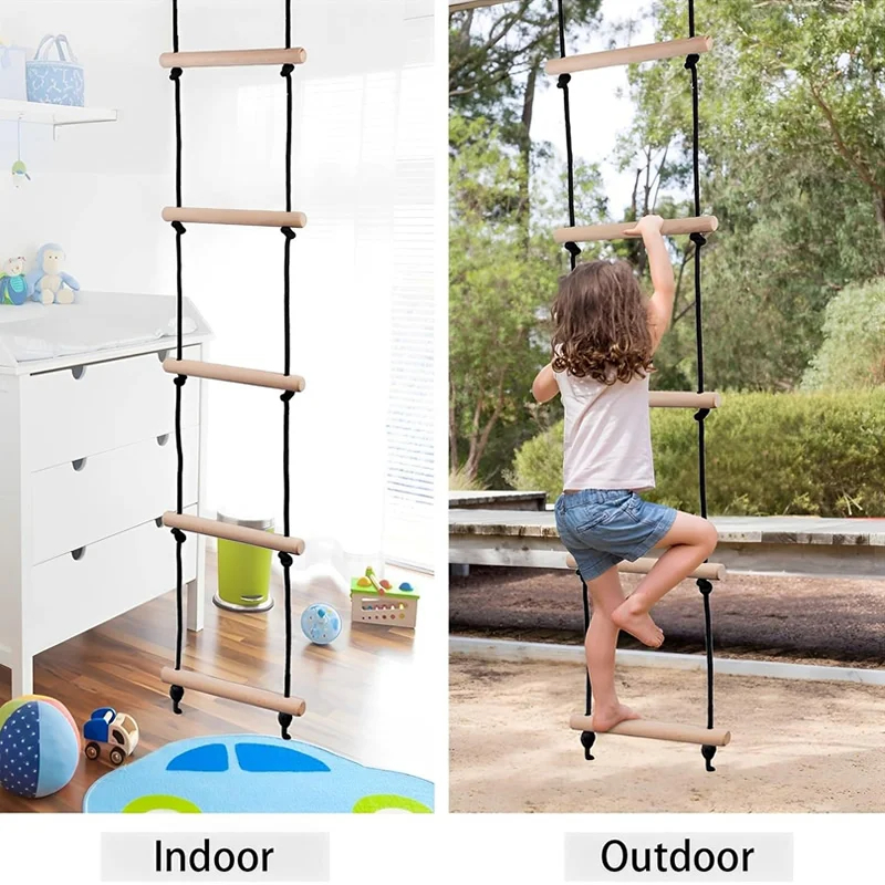 子供クライミングロープはしご木製ブランコ子供屋内屋外ツリー遊 - Kids Outdoor Climbing Structure のレビューと価格