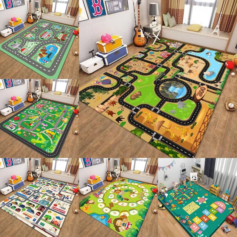 子供用交通プレイマット道路マップラグ教育カーペット、幼稚園、 - Kids Outdoor Zoo のレビューと価格