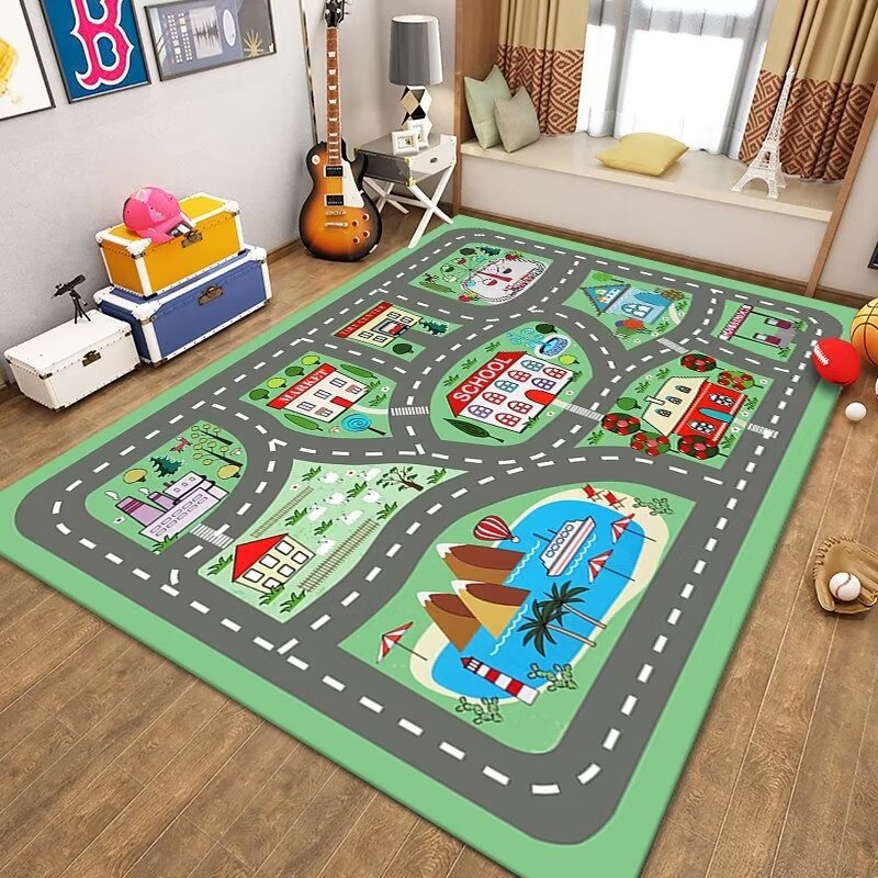 子供用交通プレイマット道路マップラグ教育カーペット、幼稚園、 - Kids Outdoor Zoo のレビューと価格