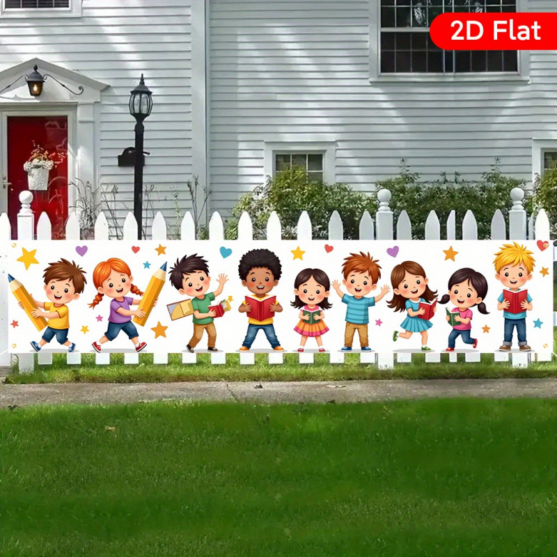 VIKAMA バックトゥスクールヤードバナー 2D フラット - Kids Outdoor Fence のレビューと価格