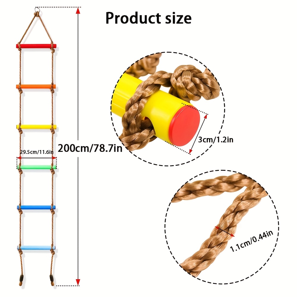 1pc カラフルな子供用クライミングラダースイング耐久性のあ - Kids Outdoor Climbing Structure のレビューと価格