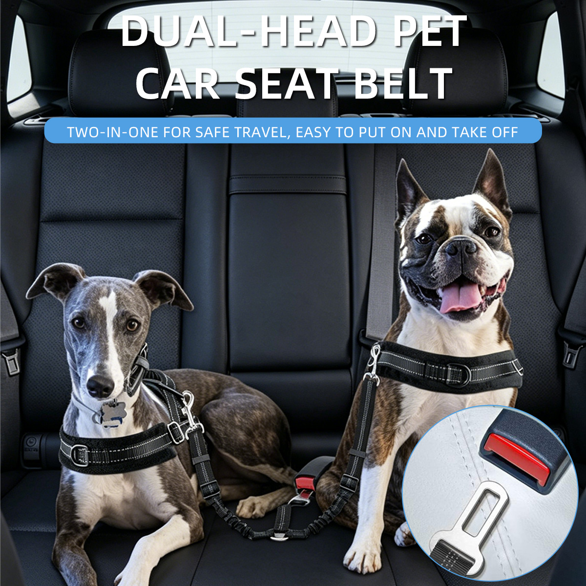 ペットシート車用犬用ハーネスリードクリップ、調節可能なペット - Swing Seat Belt のレビューと価格