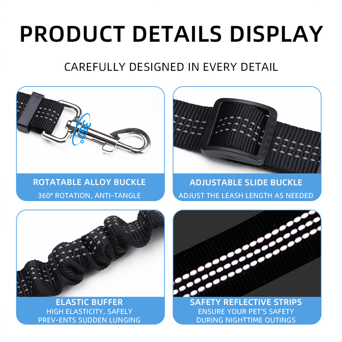 ペットシート車用犬用ハーネスリードクリップ、調節可能なペット - Swing Seat Belt のレビューと価格
