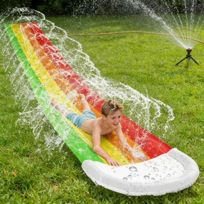 夏の屋外用インフレータブル水遊びおもちゃ ウォータースライド - Kids Outdoor Yard Games のレビューと価格