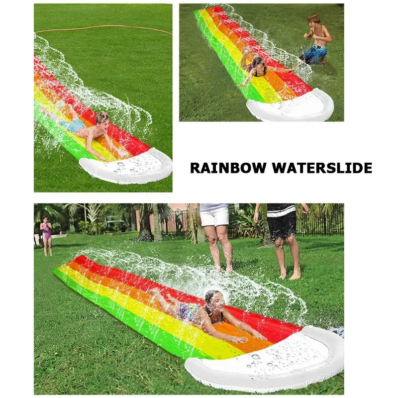 夏の屋外用インフレータブル水遊びおもちゃ ウォータースライド - Kids Outdoor Yard Games のレビューと価格