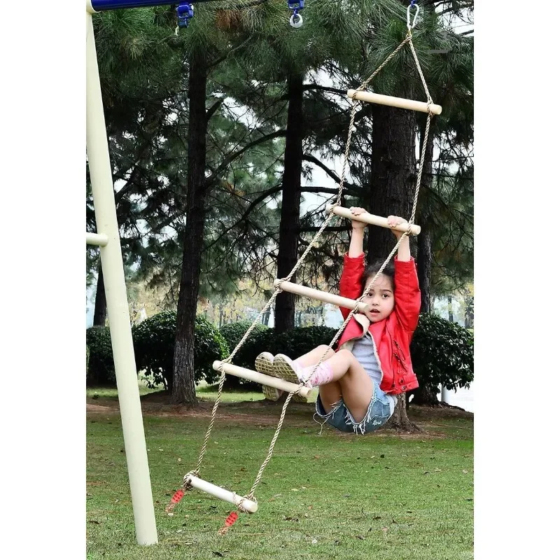 子供用木製ロープはしご、キッズスイング、屋内外兼用ゲームおも - Kids Outdoor Climbing Structure のレビューと価格