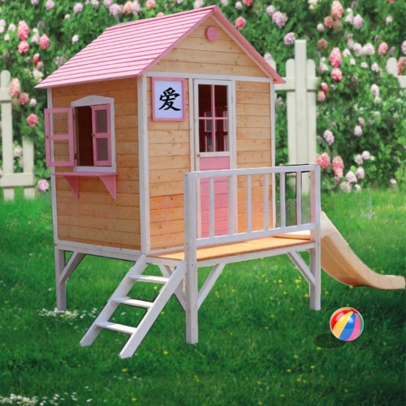 # 木製大型屋外遊具 子供用木製ハウス キッズスライド プレ - Kids Outdoor Treehouse のレビューと価格