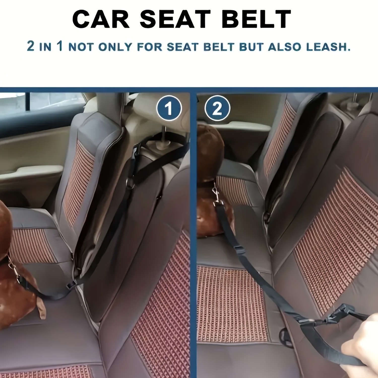 ソリッドカラーのツーインワンペットカーシートベルトナイロンリ - Swing Seat Belt のレビューと価格