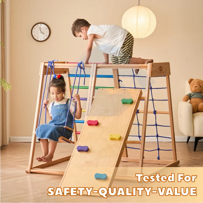 木製クライミングフレーム屋内遊具 室内キッズアクティビティ  - Kids Outdoor Climbing Structure のレビューと価格
