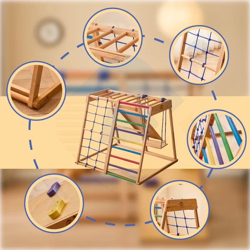 木製クライミングフレーム屋内遊具 室内キッズアクティビティ  - Kids Outdoor Climbing Structure のレビューと価格