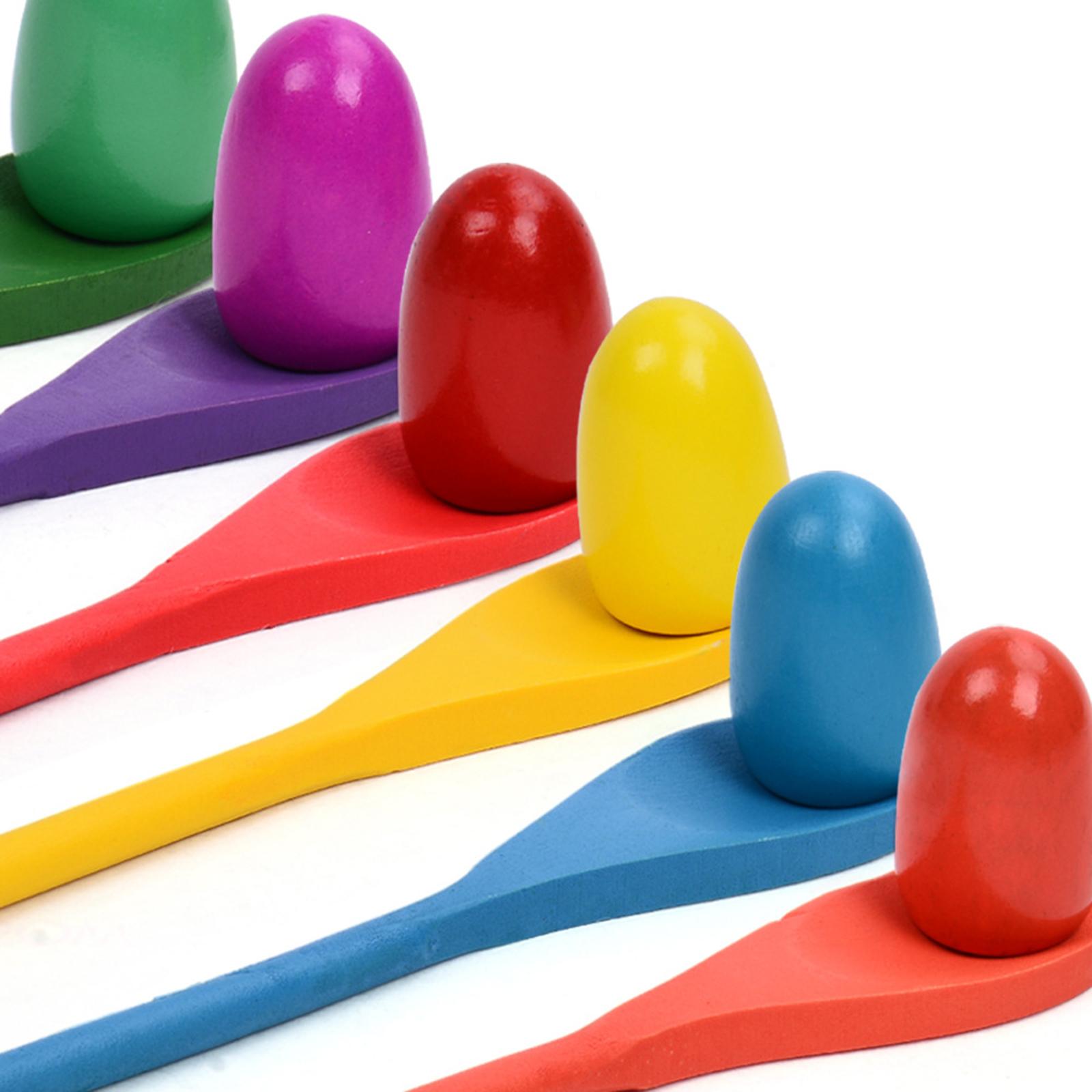 6ピース エッグスプーンレースゲーム 手と目の協調性 就学前 - Kids Outdoor Yard Games のレビューと価格