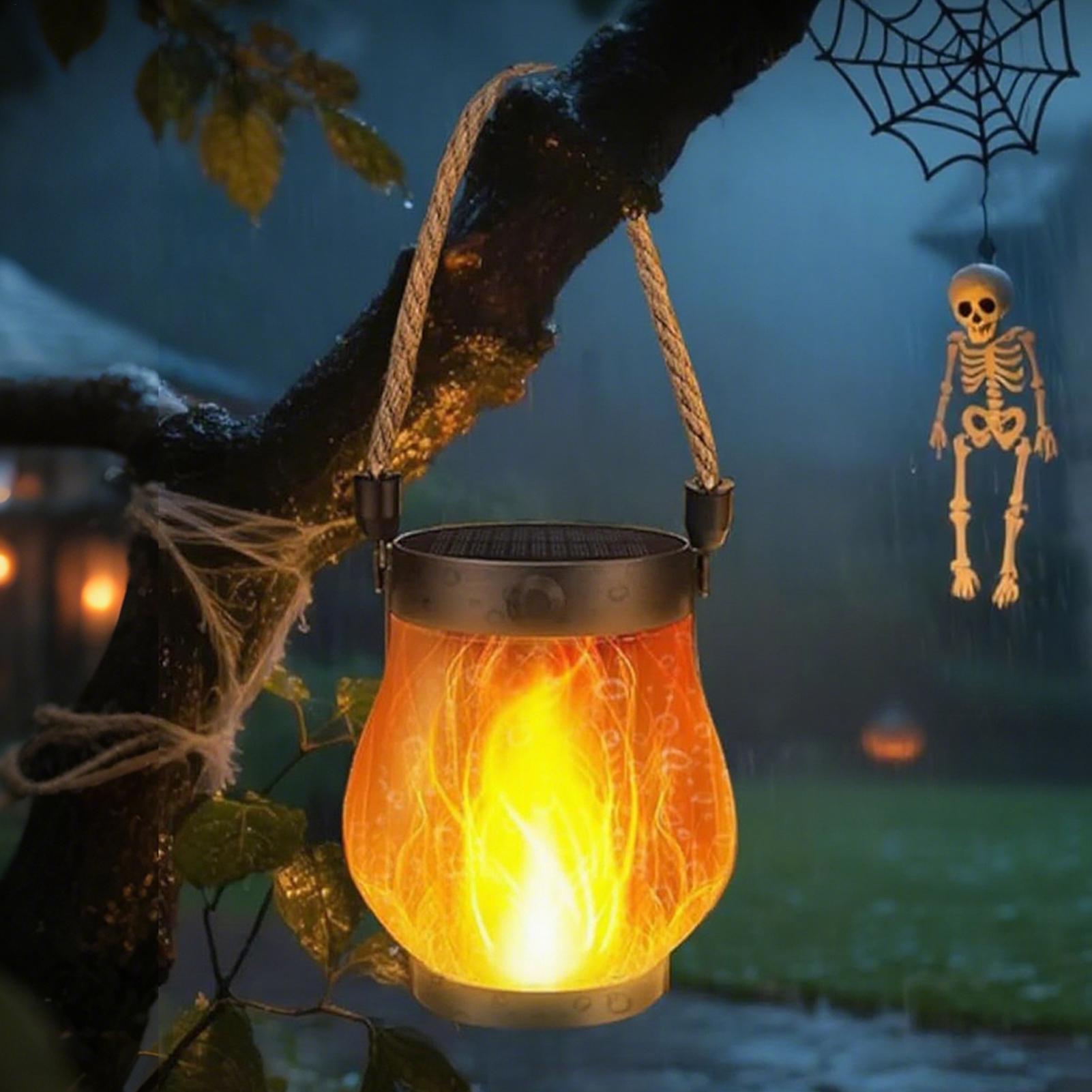 屋外ソーラーランタン防水ランプちらつき炎ライトハンギングガー - Kids Outdoor Treehouse のレビューと価格