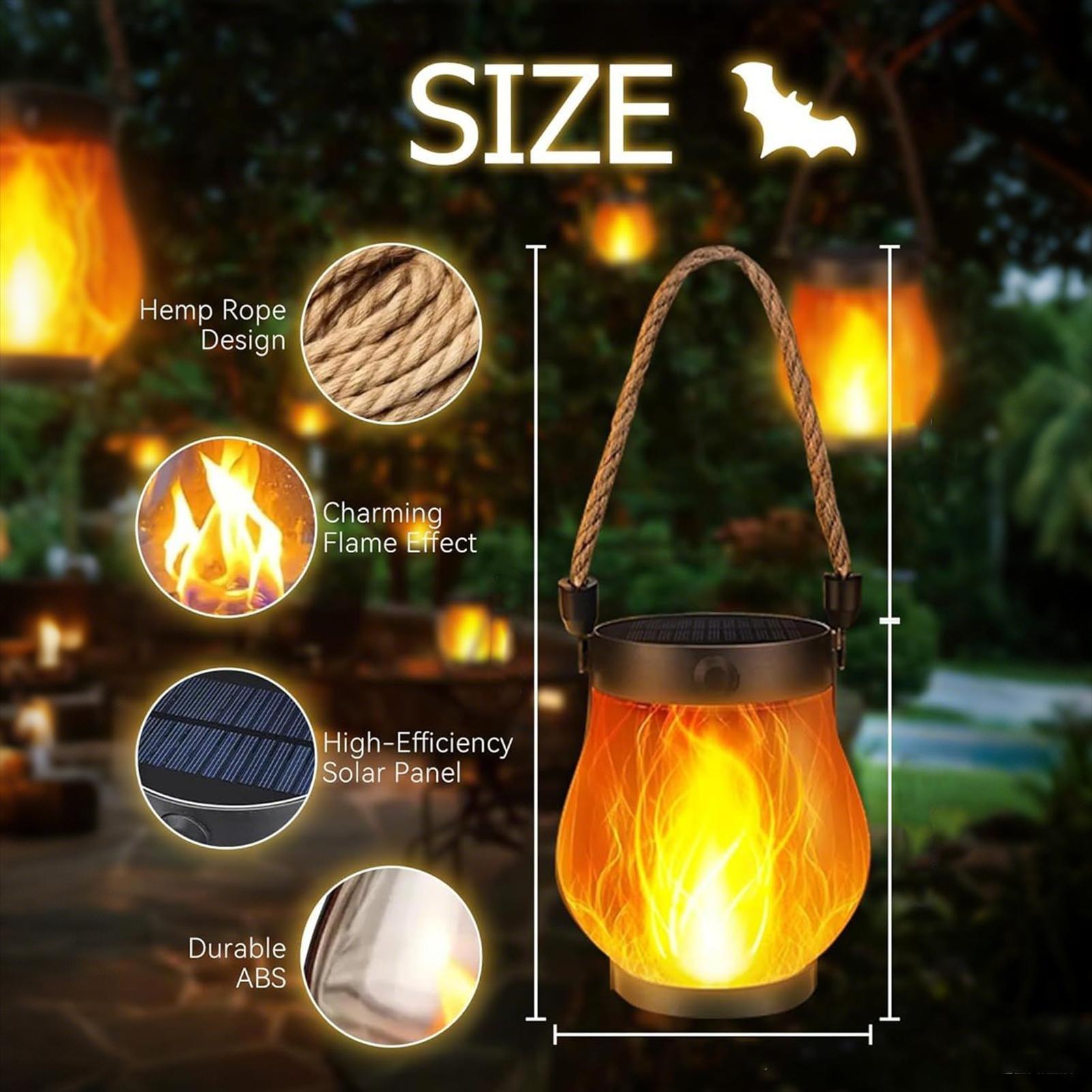 屋外ソーラーランタン防水ランプちらつき炎ライトハンギングガー - Kids Outdoor Treehouse のレビューと価格
