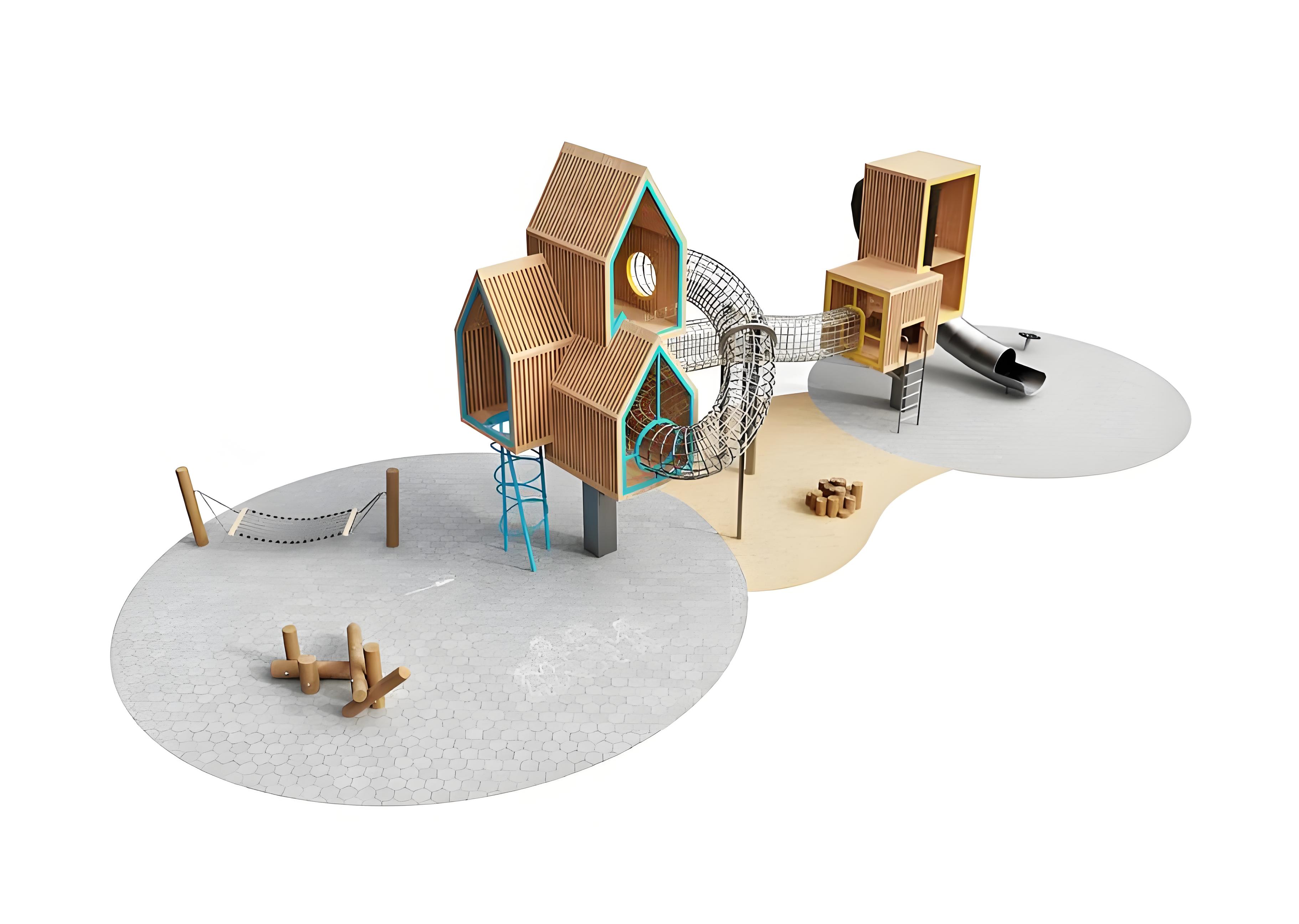 カスタム屋外遊園地子供用クライミングスイングセット遊び場屋外 - Kids Outdoor Treehouse のレビューと価格